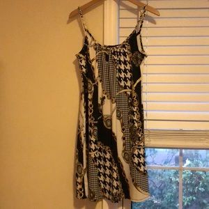 MSK black white and gold dress size M